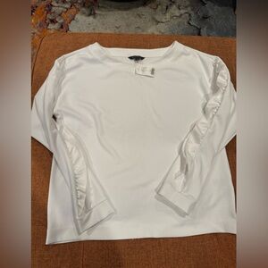 NWT Banana Republic Ruffle Sleeve White Top In Size M
